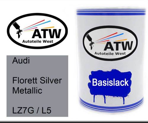 Audi, Florett Silver Metallic, LZ7G / L5: 500ml Lackdose, von ATW Autoteile West.